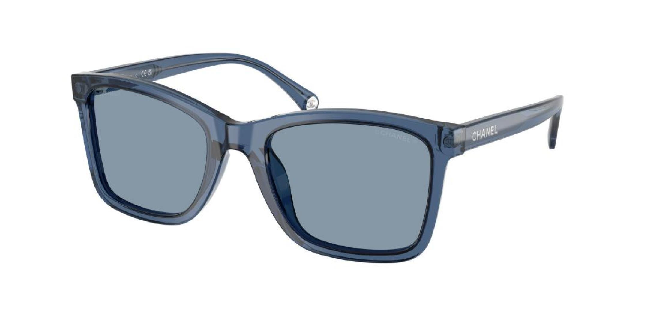 Chanel Square Sunglasses in Transparent Blue – Luxury Eyewear