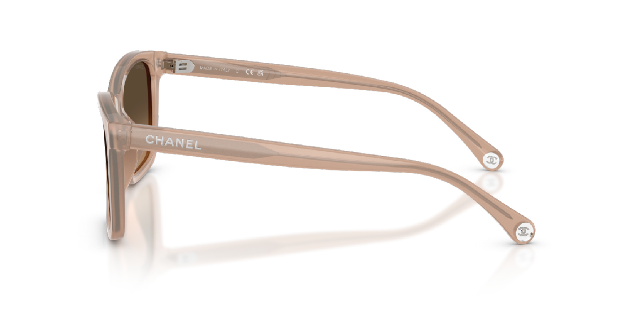 Chanel Square Sunglasses in Translucent Peach with Gradient Lenses