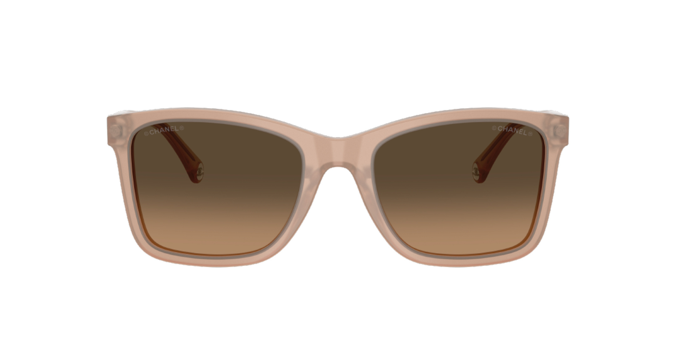 Chanel Square Sunglasses in Translucent Peach with Gradient Lenses