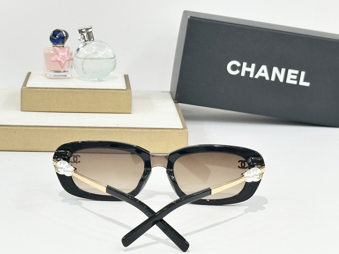 Chanel Oversized Pearl Accent Sunglasses - Luxury Women's Eyewear