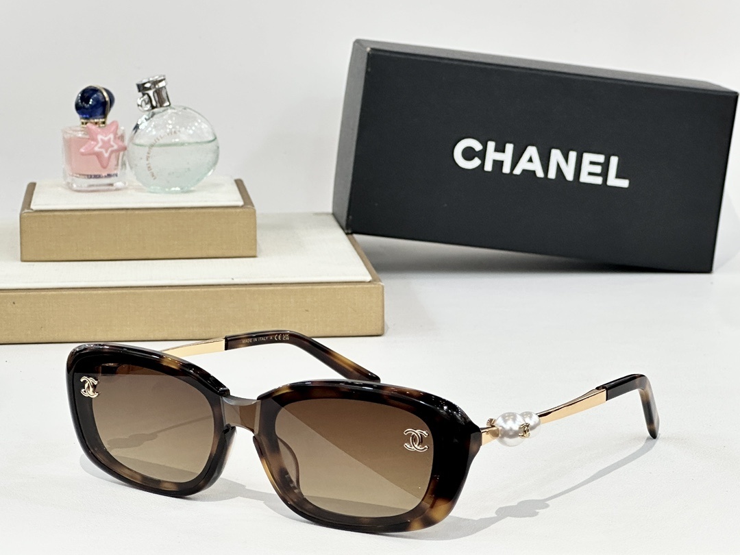 Chanel Oversized Pearl Accent Sunglasses - Luxury Women's Eyewear