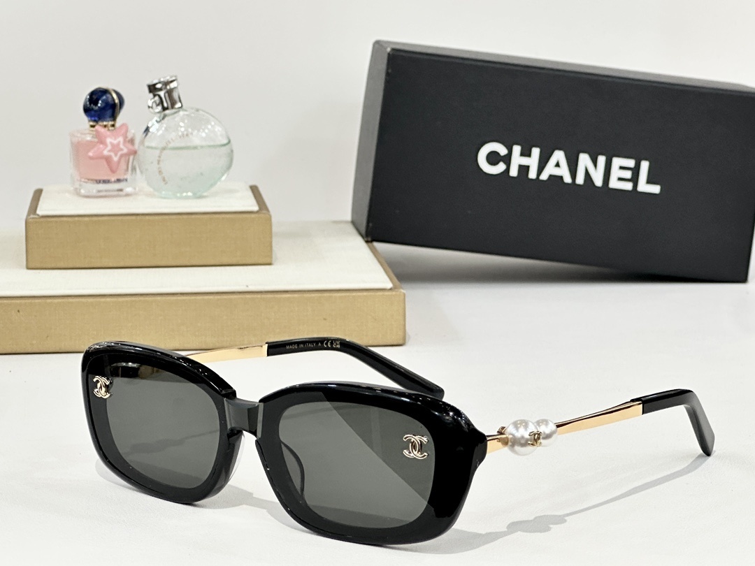 Chanel Oversized Pearl Accent Sunglasses - Luxury Women's Eyewear