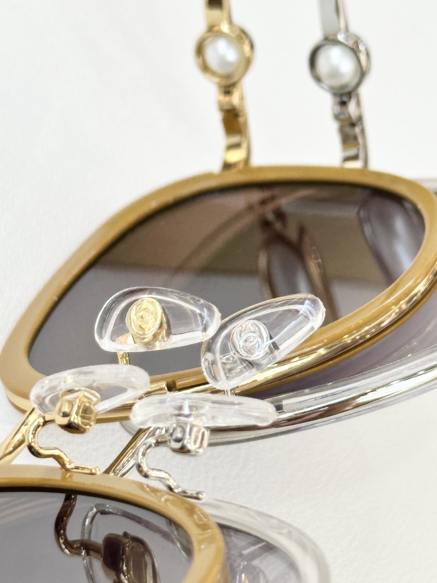 Chanel Women's Luxury Pearl Detail Sunglasses - Elegant Round Frames