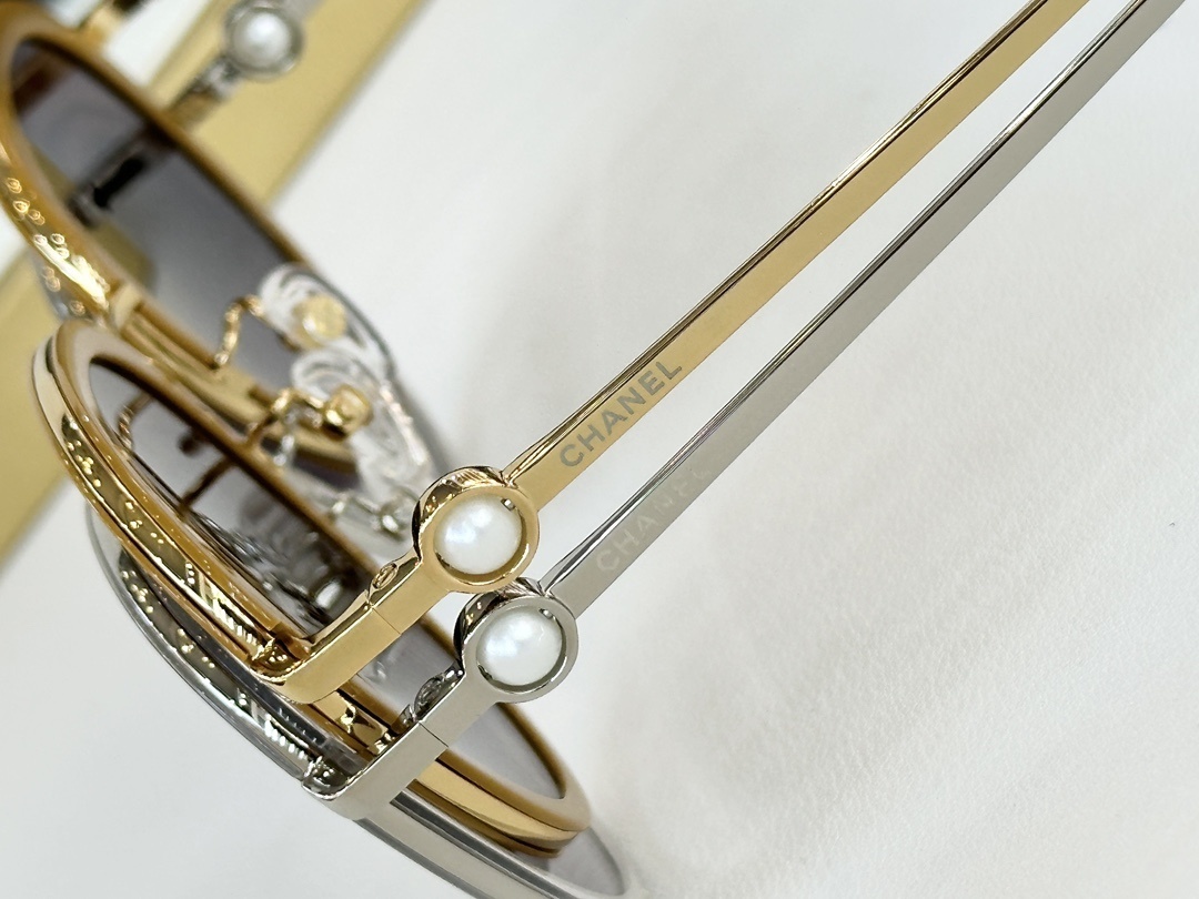 Chanel Women's Luxury Pearl Detail Sunglasses - Elegant Round Frames