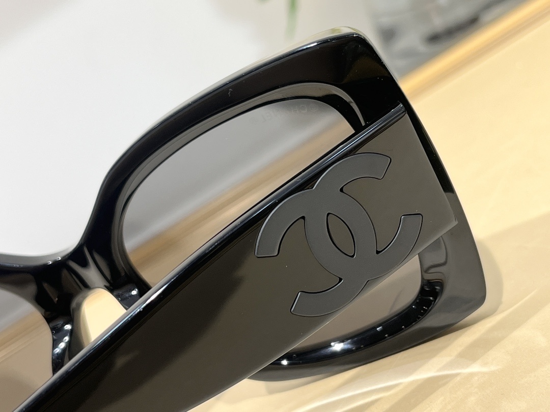 Chanel 5494 Black Square Sunglasses - Iconic CC Logo Luxury Eyewear