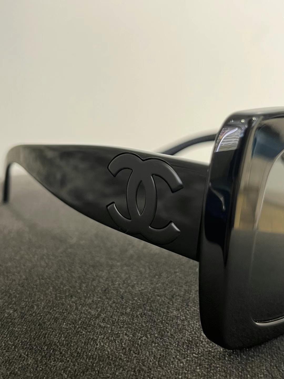 Chanel 5494 Black Square Sunglasses - Iconic CC Logo Luxury Eyewear