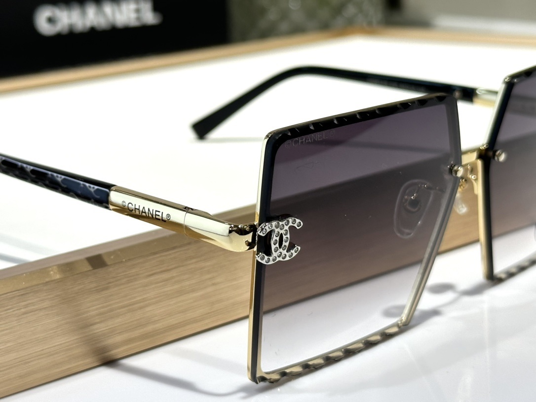 Chanel Oversized Square Sunglasses - Gradient Lens with Crystal CC Logo