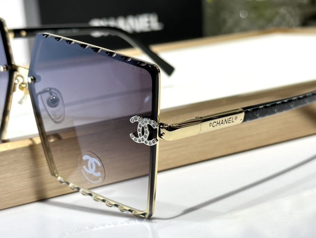 Chanel Oversized Square Sunglasses - Gradient Lens with Crystal CC Logo