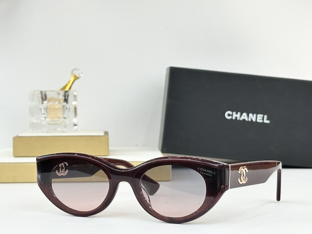 Chanel Women's Polarized Cat-Eye Sunglasses with Iconic CC Logo