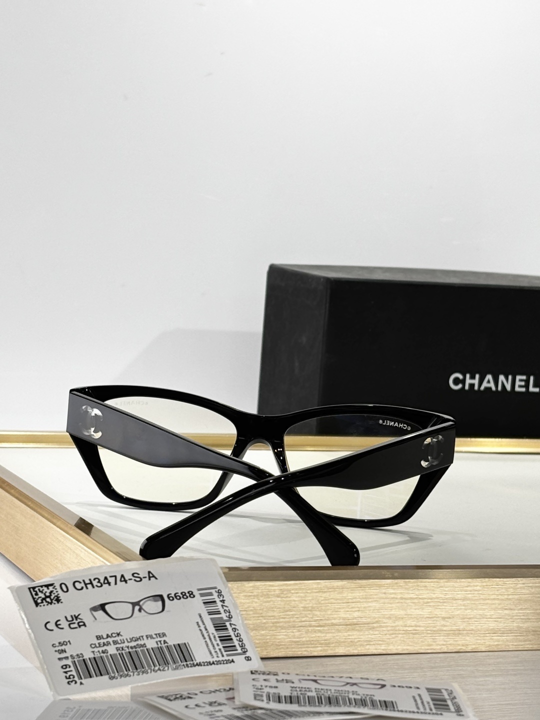 Chanel Luxury Black Cat-Eye Eyeglasses for Women - Optical Frames