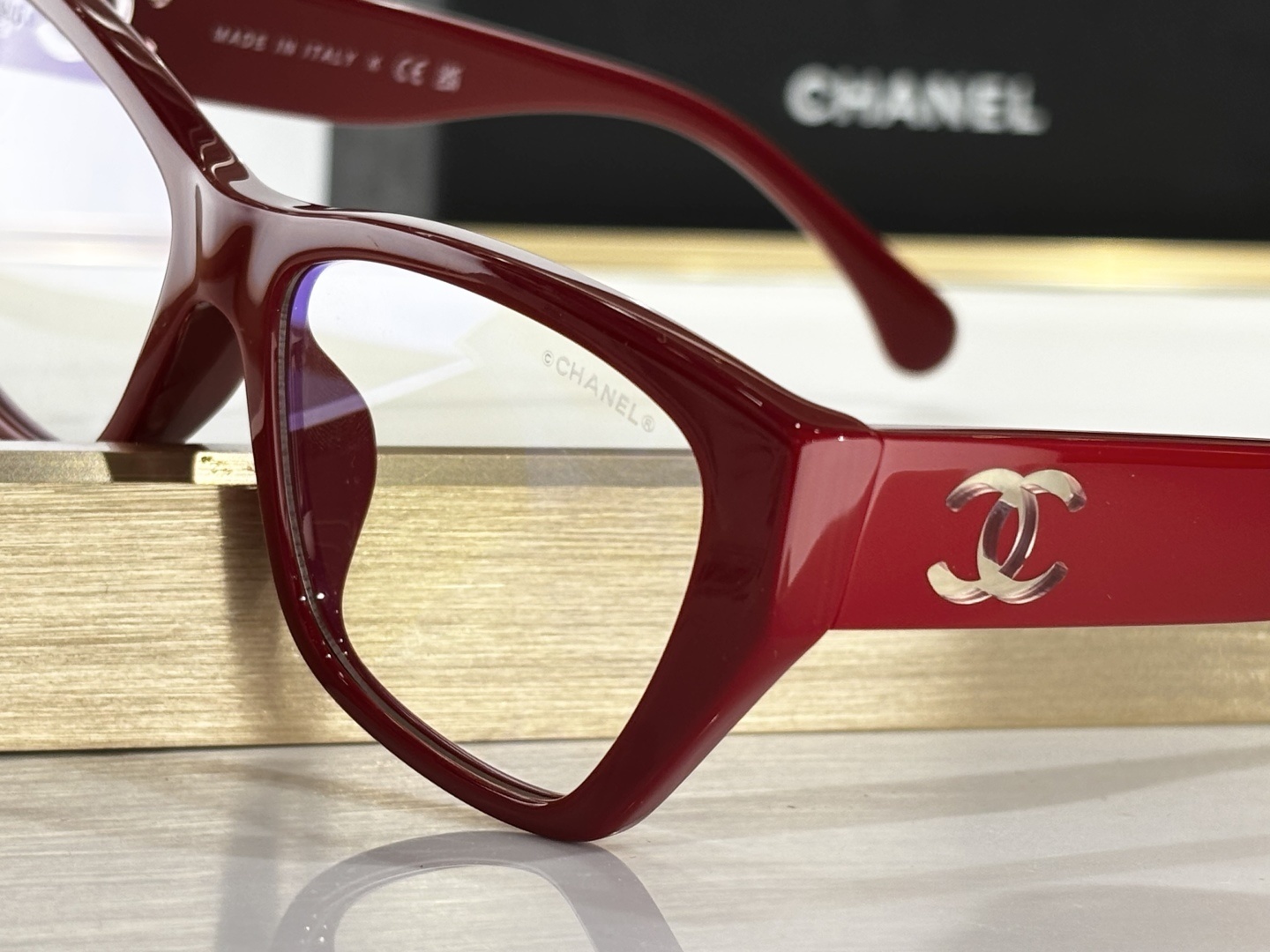 Chanel Red Cat Eye Eyeglasses - Elegant Acetate Luxury Frames