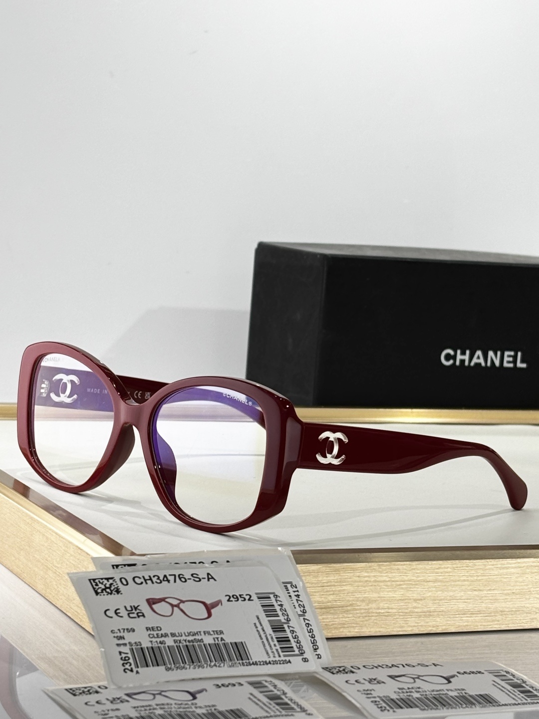 Chanel CH3476-S-A Luxury Square Eyeglasses - Blue Light Filter