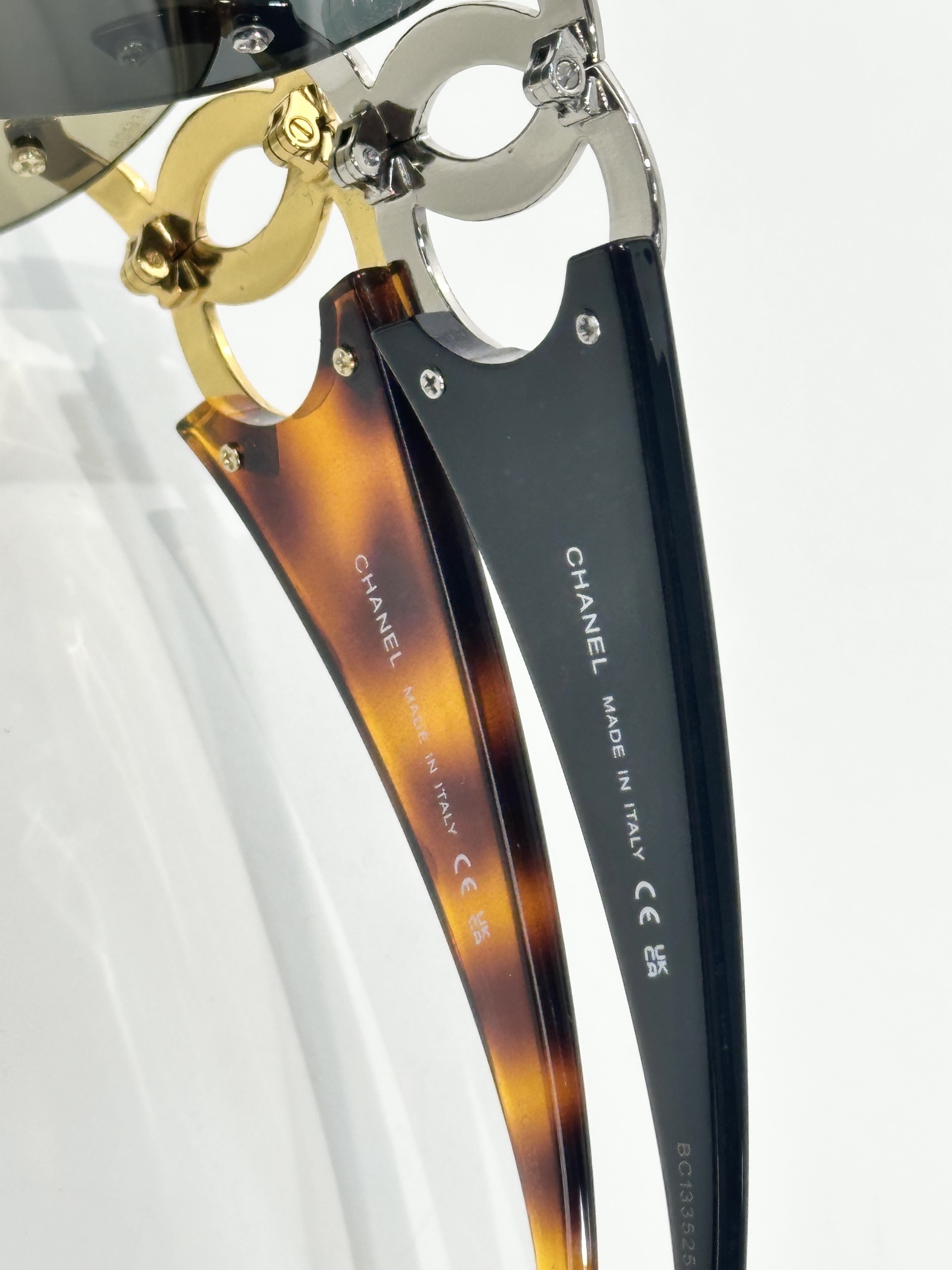 Chanel Luxury Shield Sunglasses with Iconic CC Logo Detail