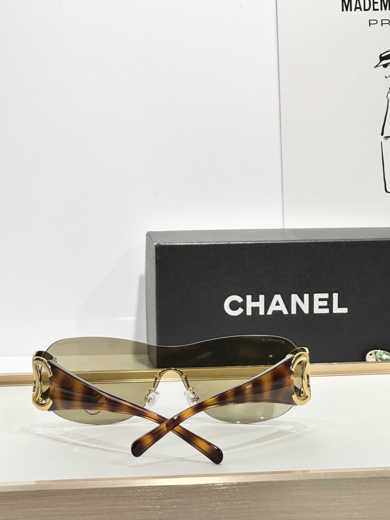 Chanel Luxury Shield Sunglasses with Iconic CC Logo Detail