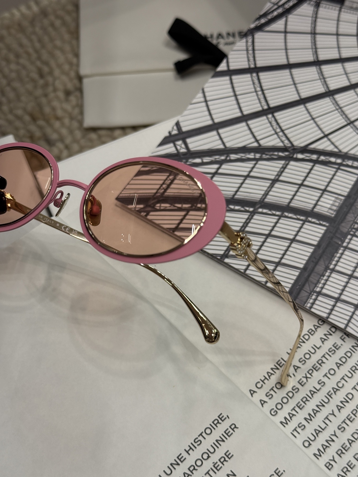 Chanel 9578B Oval Sunglasses - Pink & Gold Luxury Eyewear