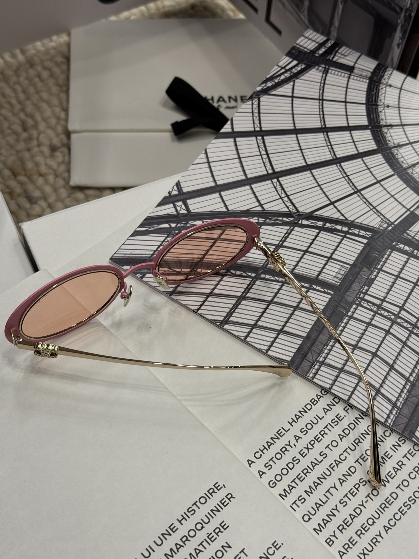 Chanel 9578B Oval Sunglasses - Pink & Gold Luxury Eyewear