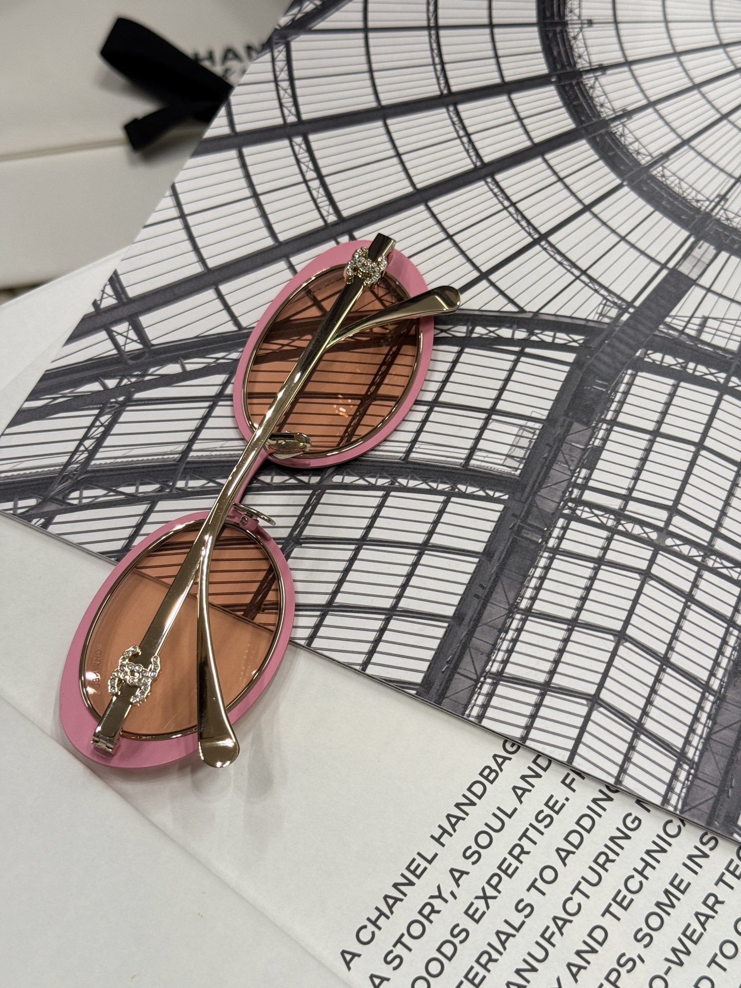 Chanel 9578B Oval Sunglasses - Pink & Gold Luxury Eyewear