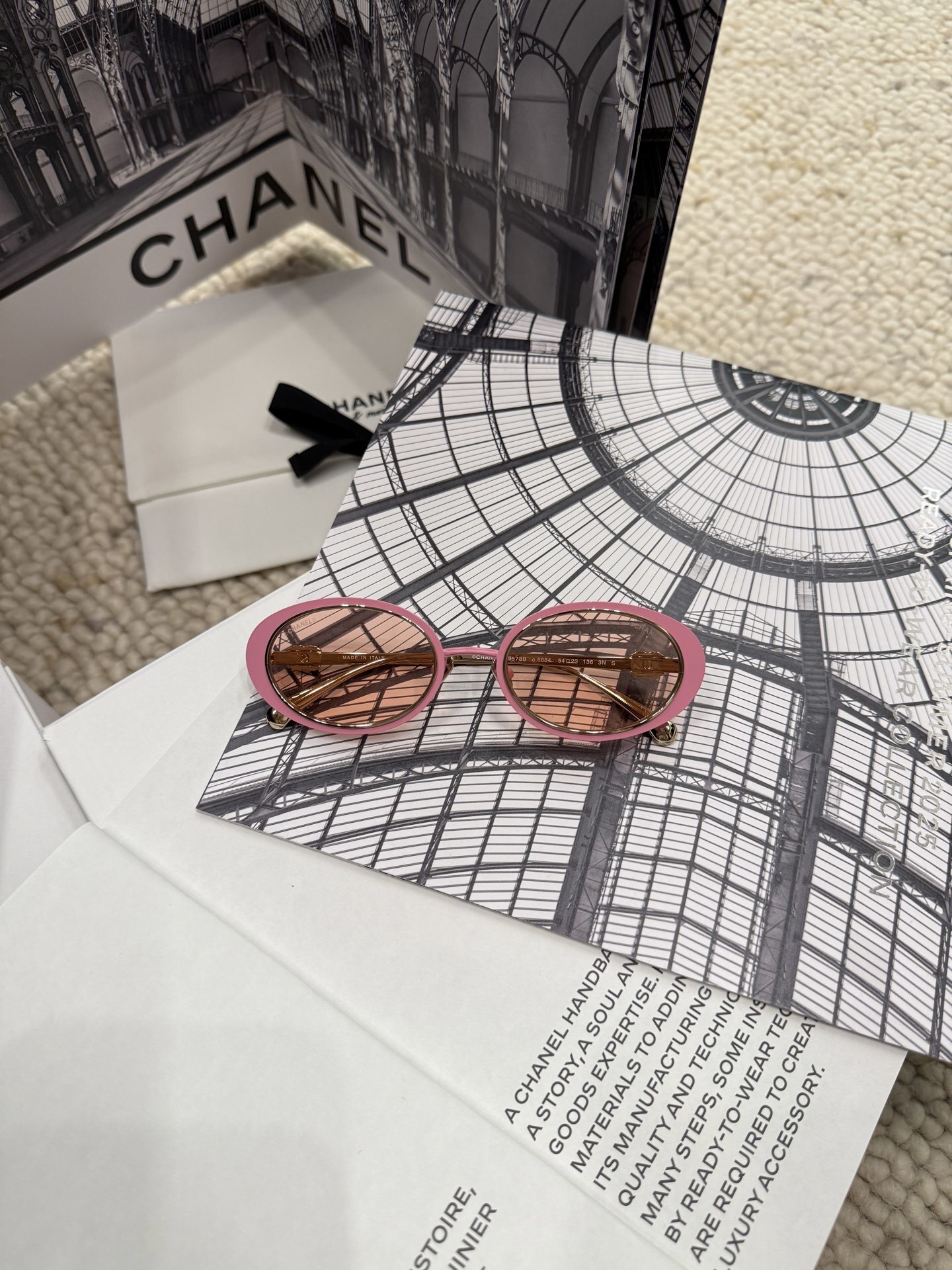 Chanel 9578B Oval Sunglasses - Pink & Gold Luxury Eyewear