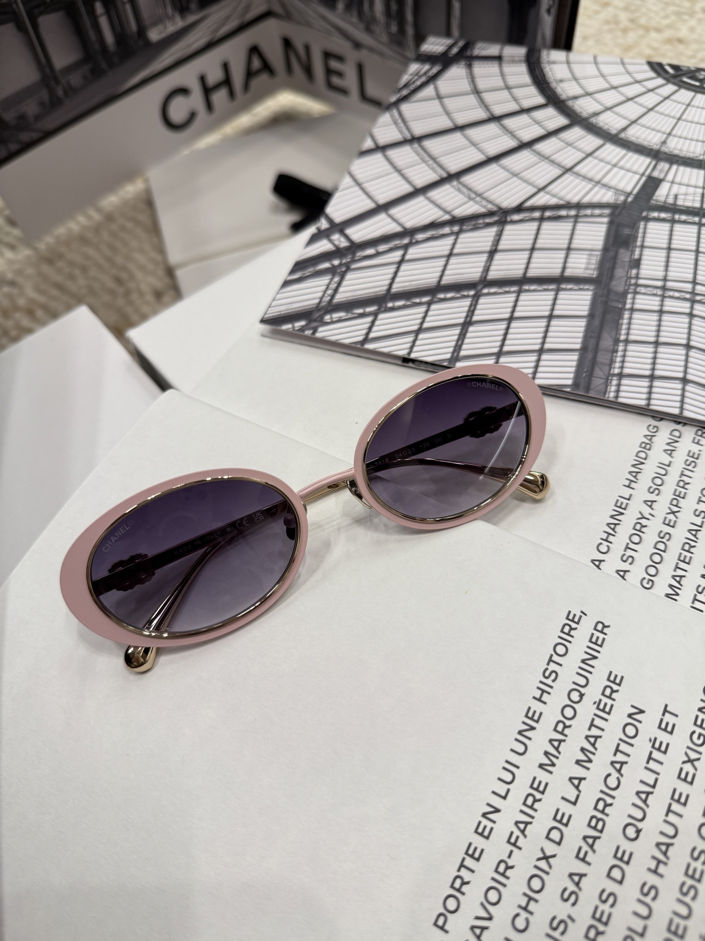 Chanel Pink Oval Sunglasses 7416 - Luxury Gradient Lens Eyewear