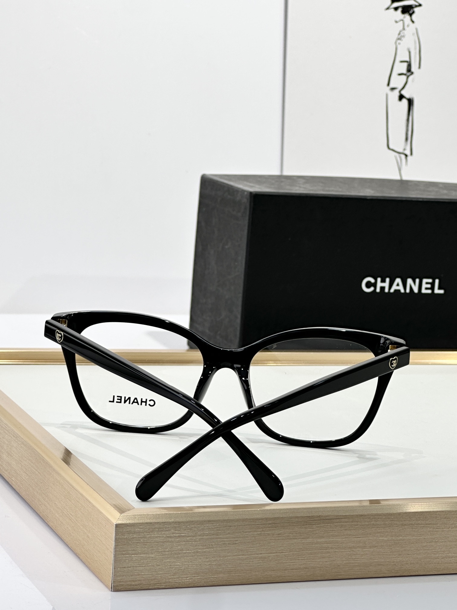 Chanel Luxury Women's Optical Eyeglasses Frames with Heart Detail