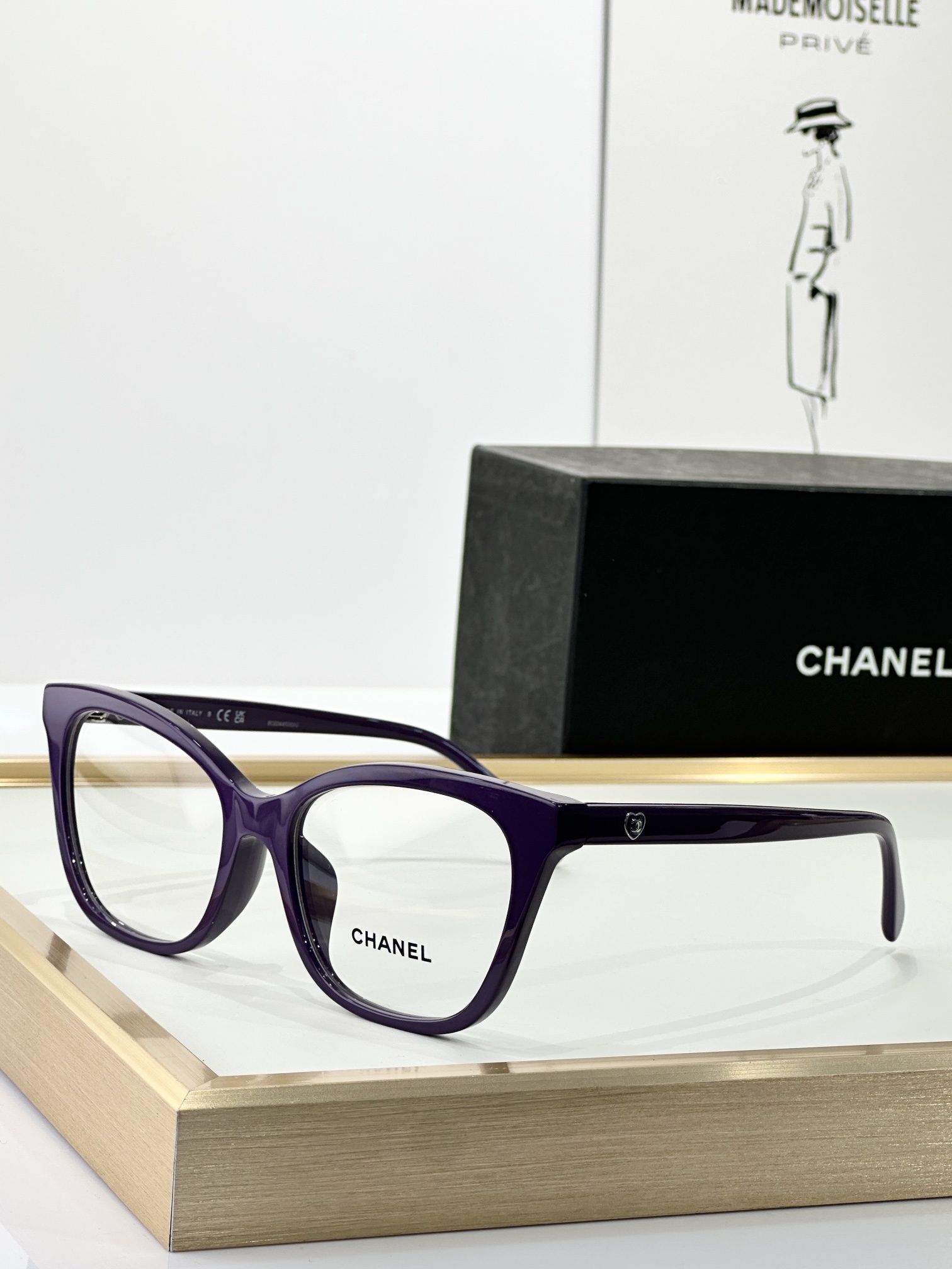 Chanel Luxury Women's Optical Eyeglasses Frames with Heart Detail