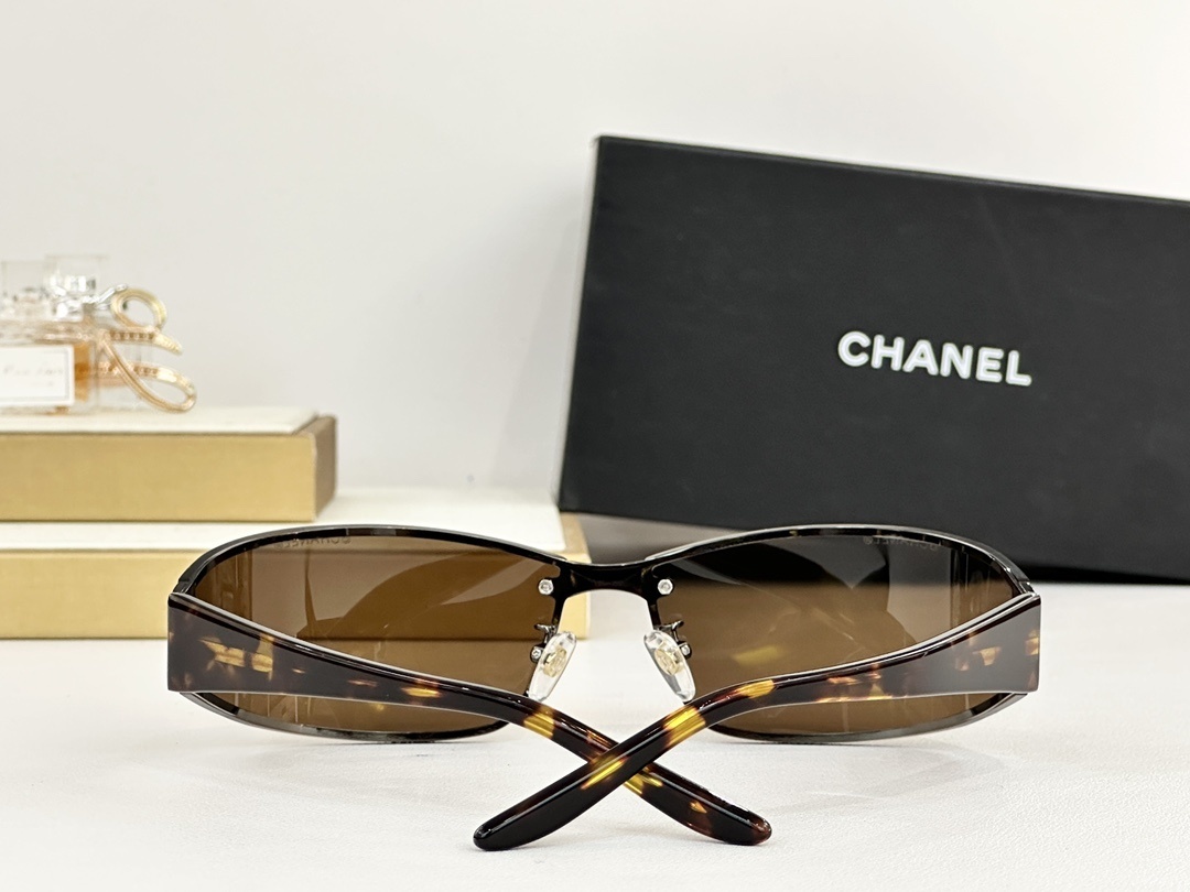 Chanel Luxury Shield Sunglasses - Premium Rimless Designer Eyewear