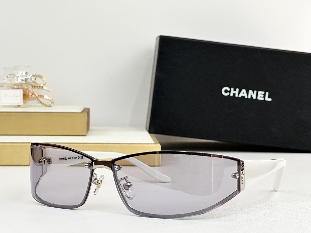 Chanel Luxury Shield Sunglasses - Premium Rimless Designer Eyewear
