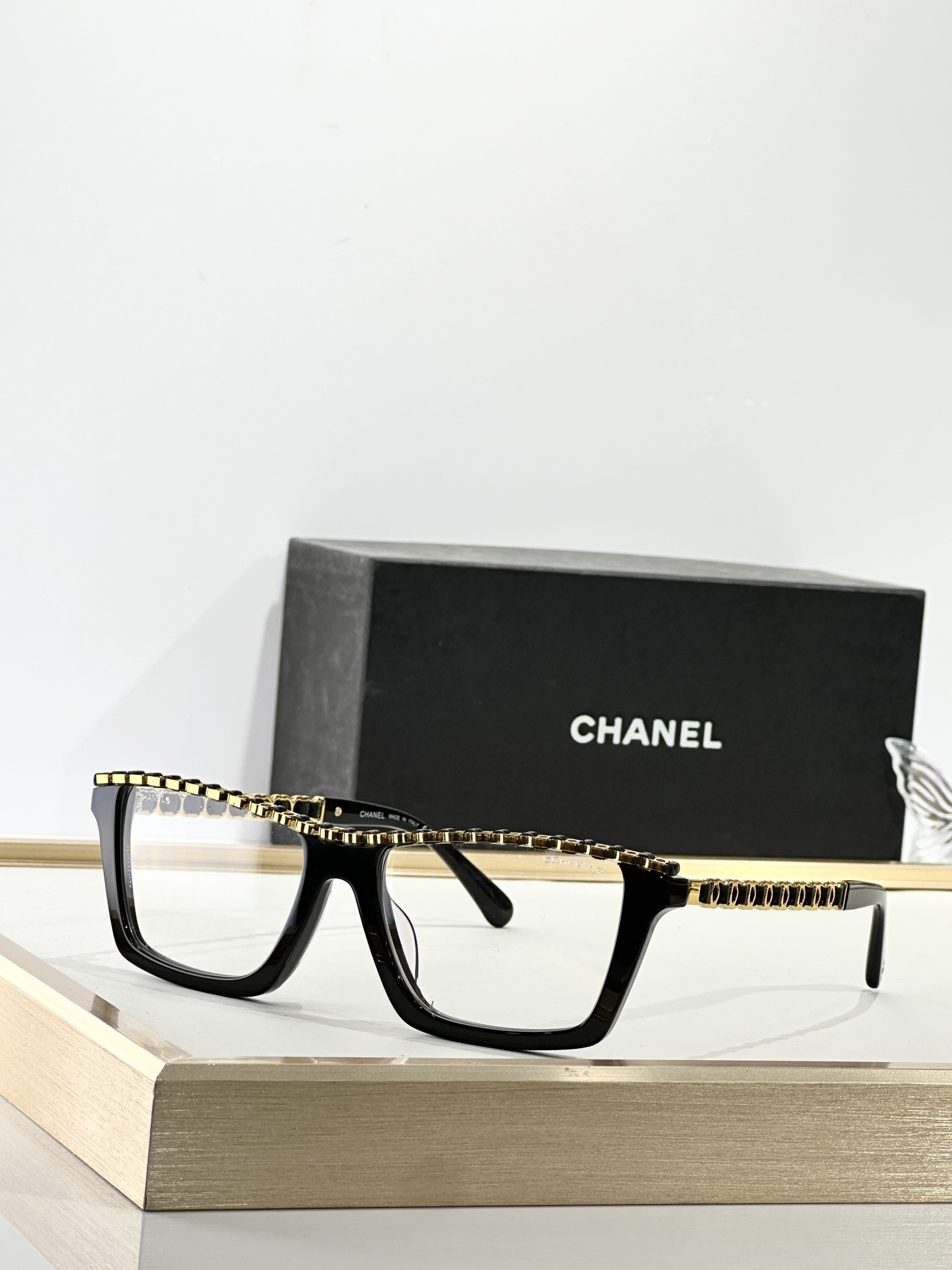 Chanel Chain Detail Rectangular Eyeglasses - Luxury Designer Frames