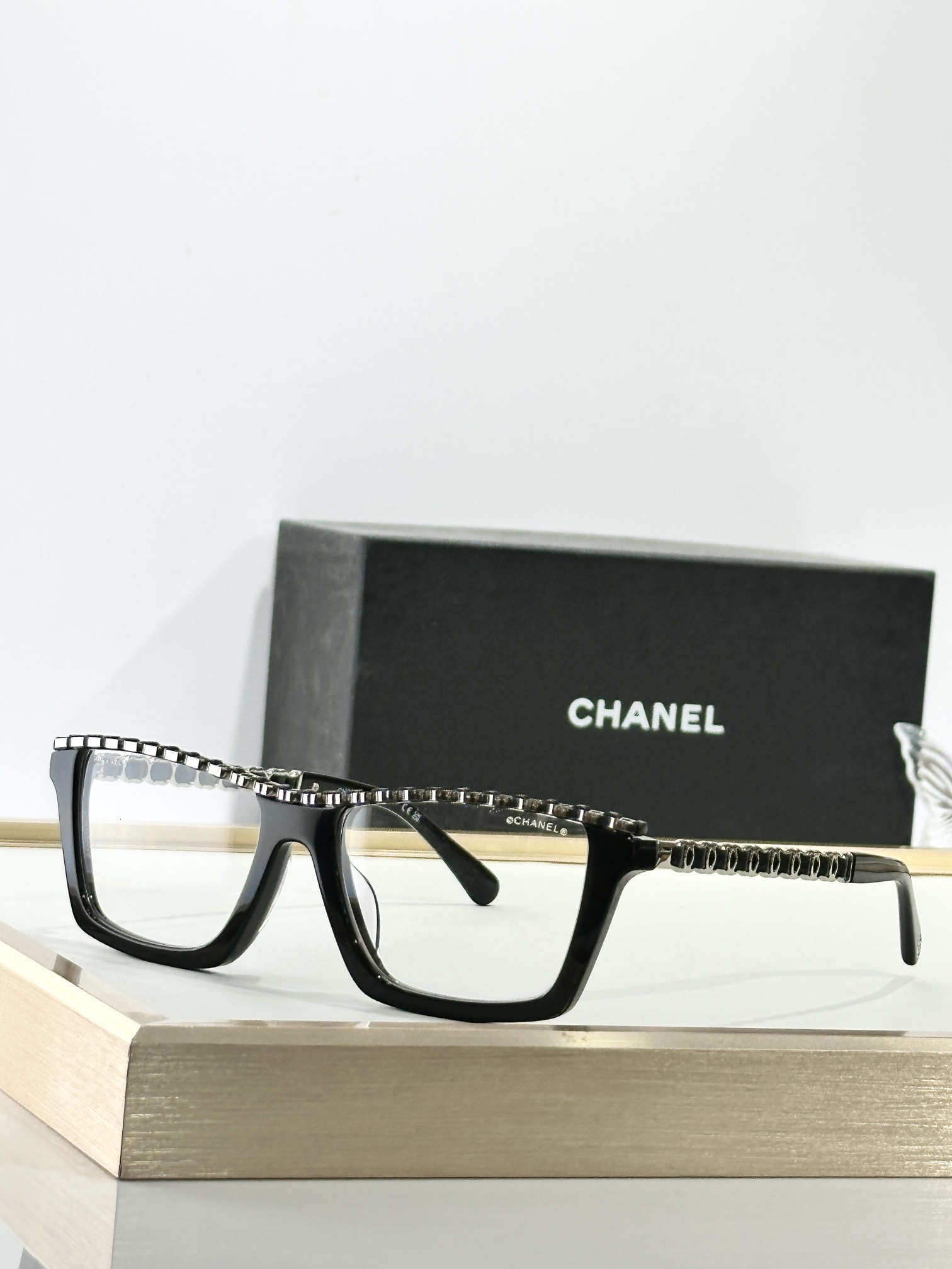 Chanel Chain Detail Rectangular Eyeglasses – Luxury Designer Frames