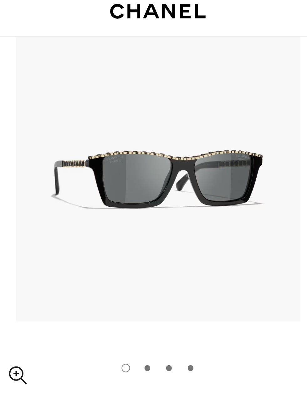 Chanel Luxury Square Sunglasses for Women - Elegant Chain Detail
