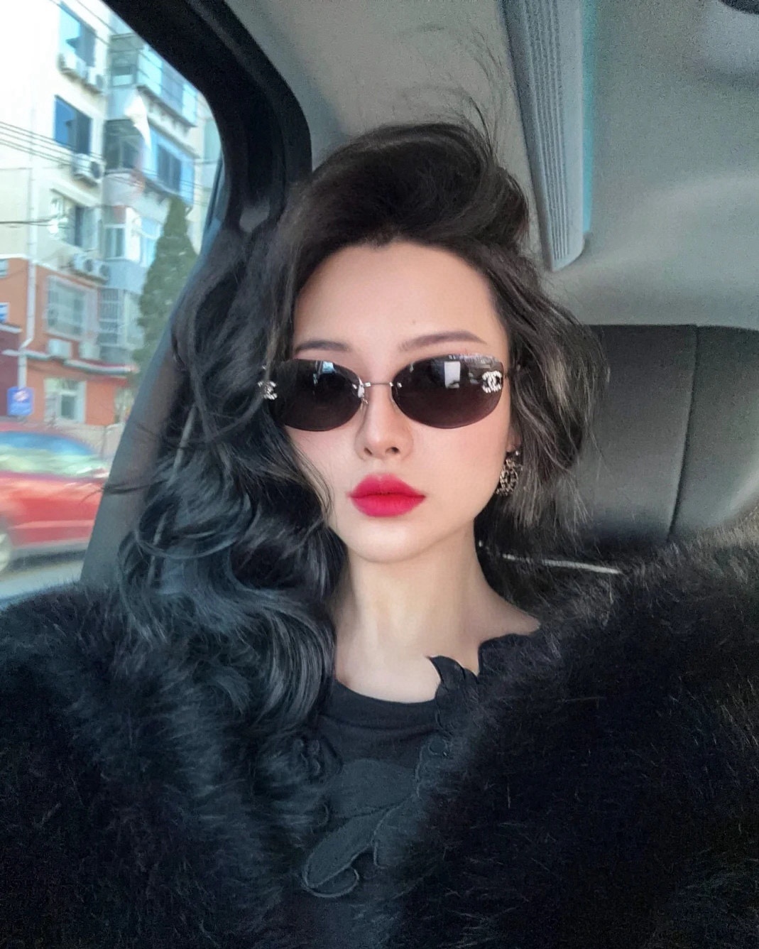 Luxury Rimless Oval Sunglasses with Rhinestone Logo for Women