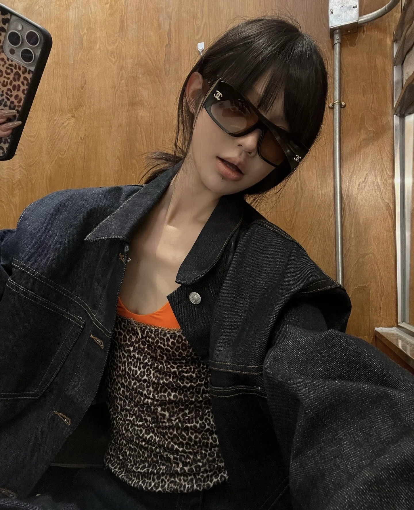 Chanel Vintage Shield Sunglasses - Brown Wrap Around Y2K Style