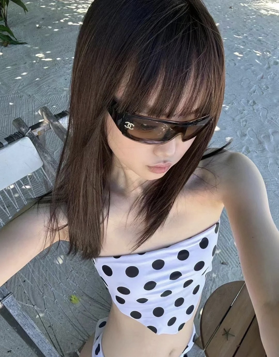 Chanel Vintage Shield Sunglasses - Brown Wrap Around Y2K Style