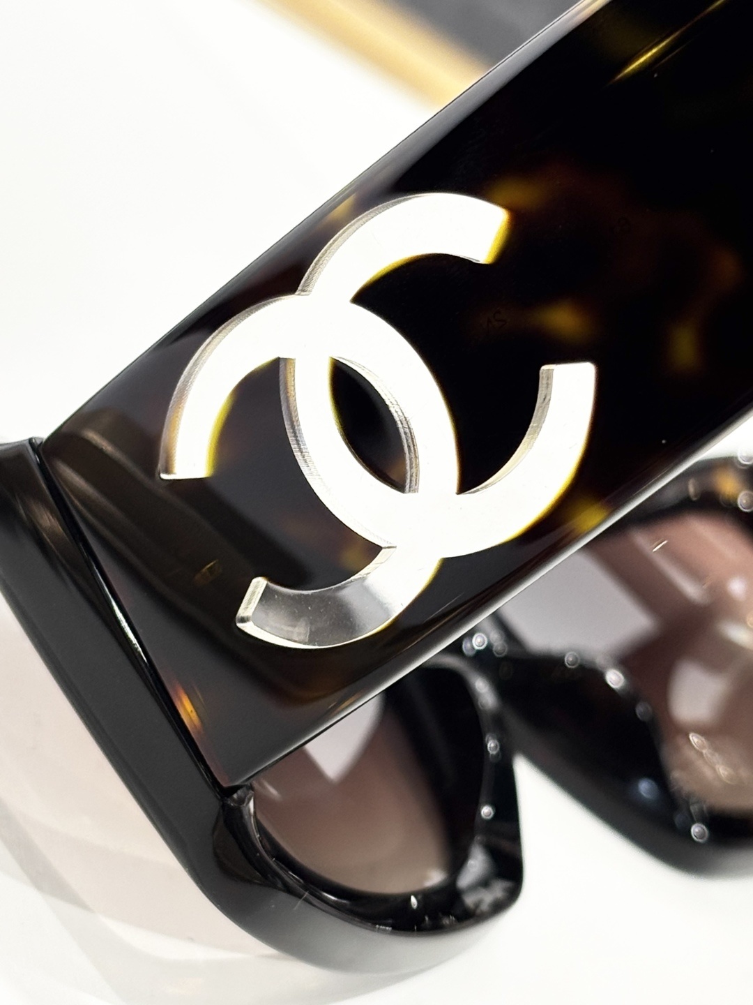 Chanel CH5526 Havana Tea Square Sunglasses with Iconic CC Logo