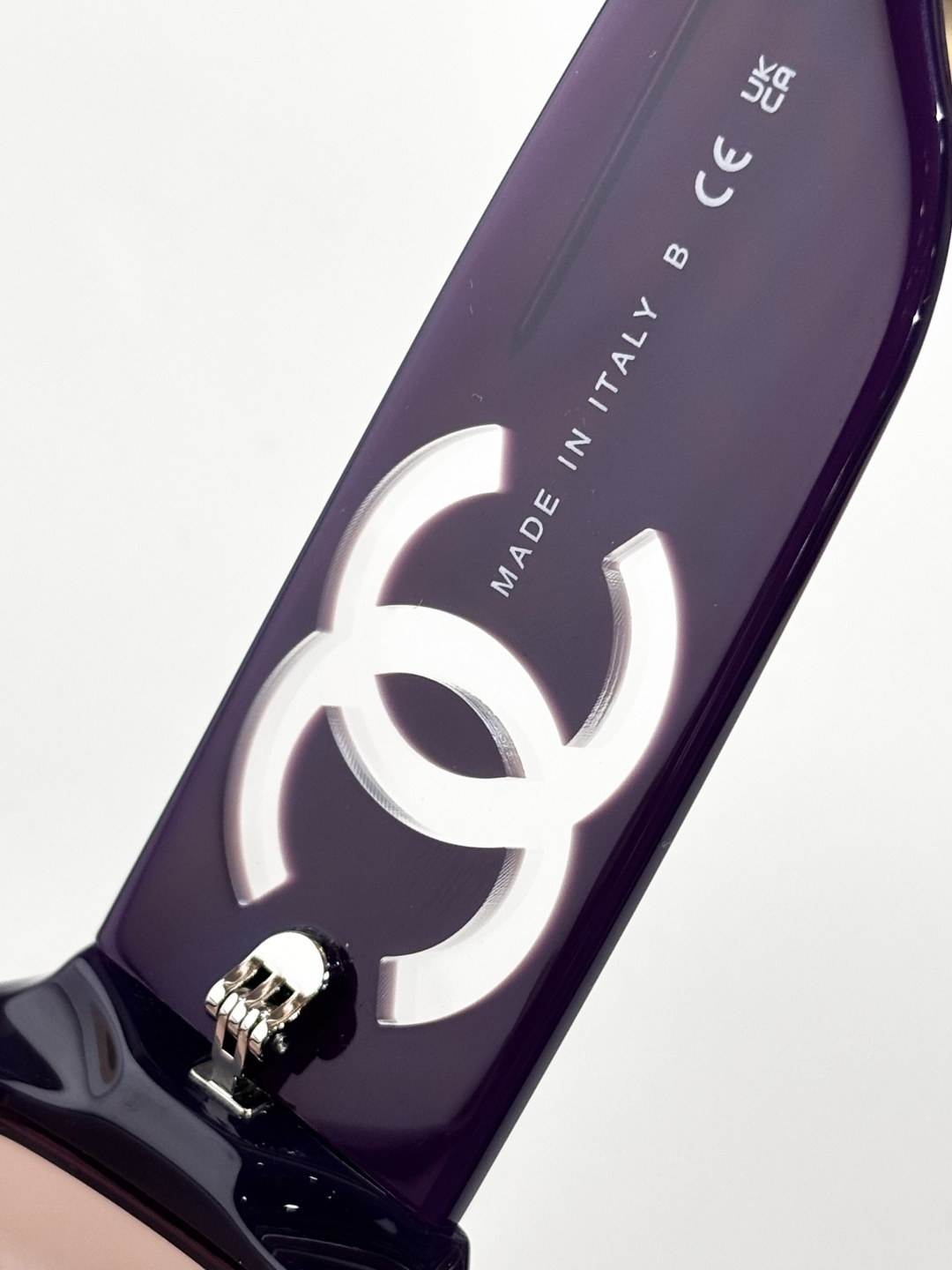 Chanel CH5526 Purple Rectangle Sunglasses - Pink Blue Light Filter