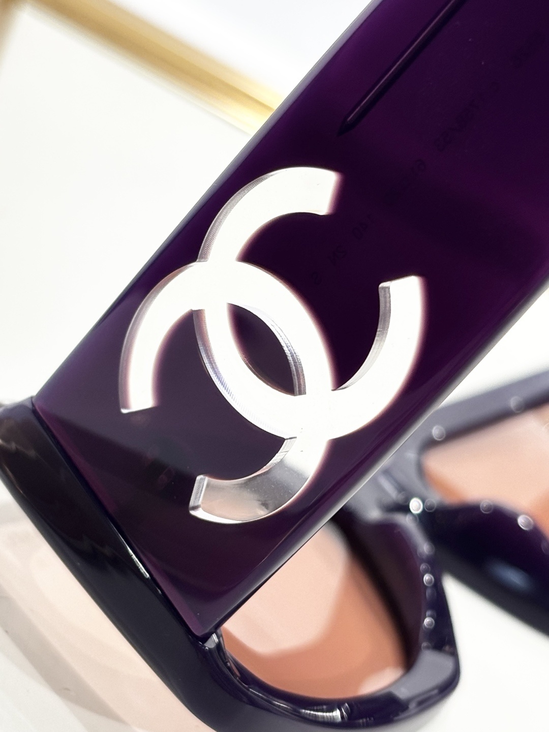 Chanel CH5526 Purple Rectangle Sunglasses - Pink Blue Light Filter