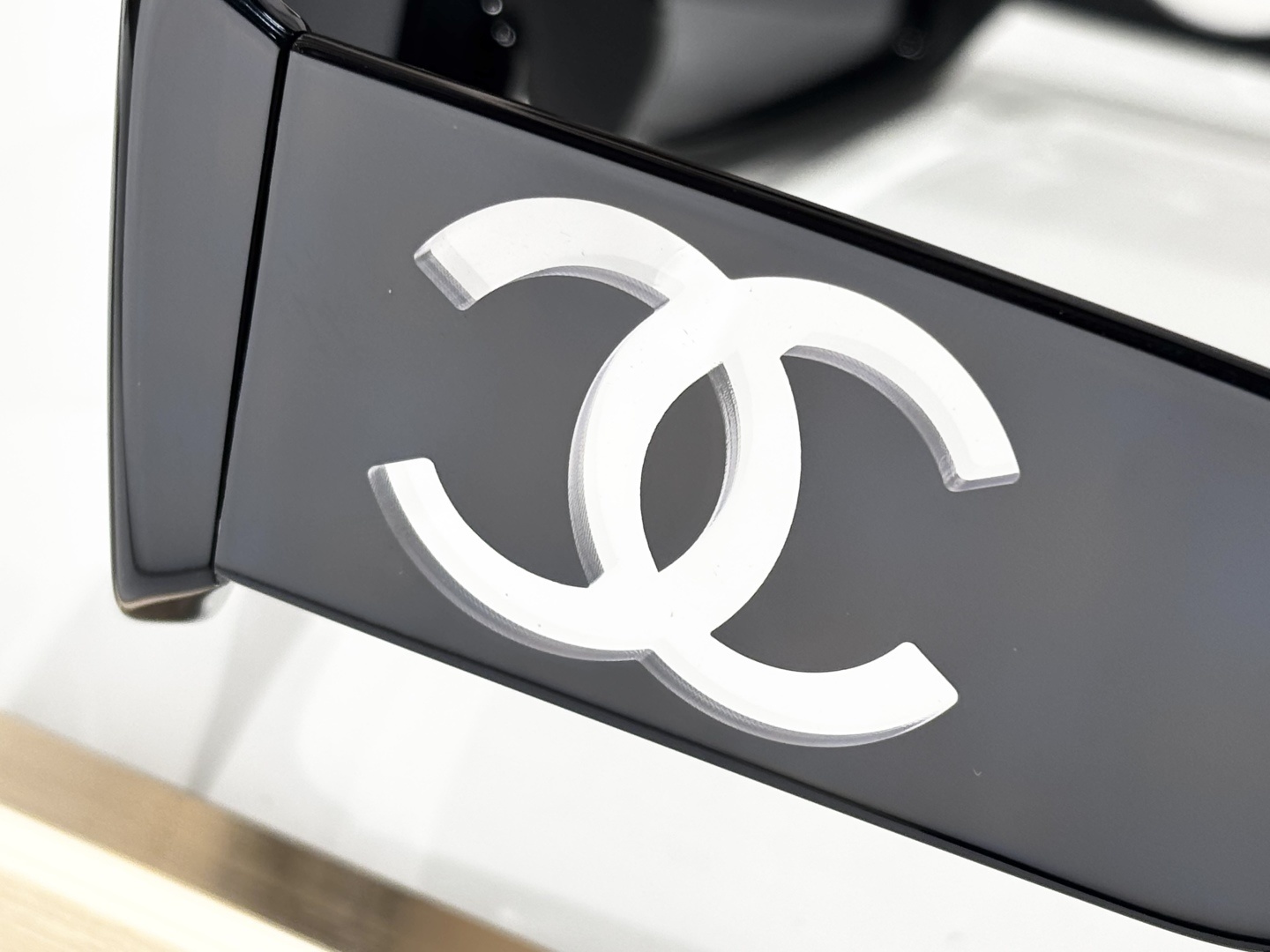 Chanel CH5526 Rectangular Sunglasses - Black Frame Grey Lens