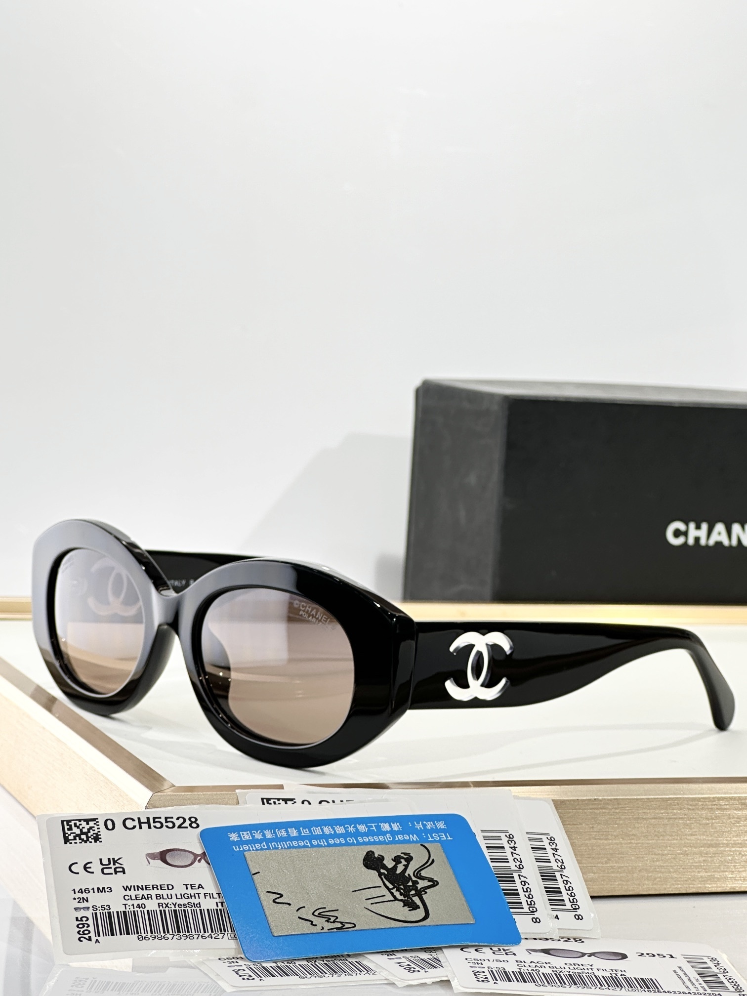 Chanel CH5528 Oval Sunglasses with Signature CC Logo