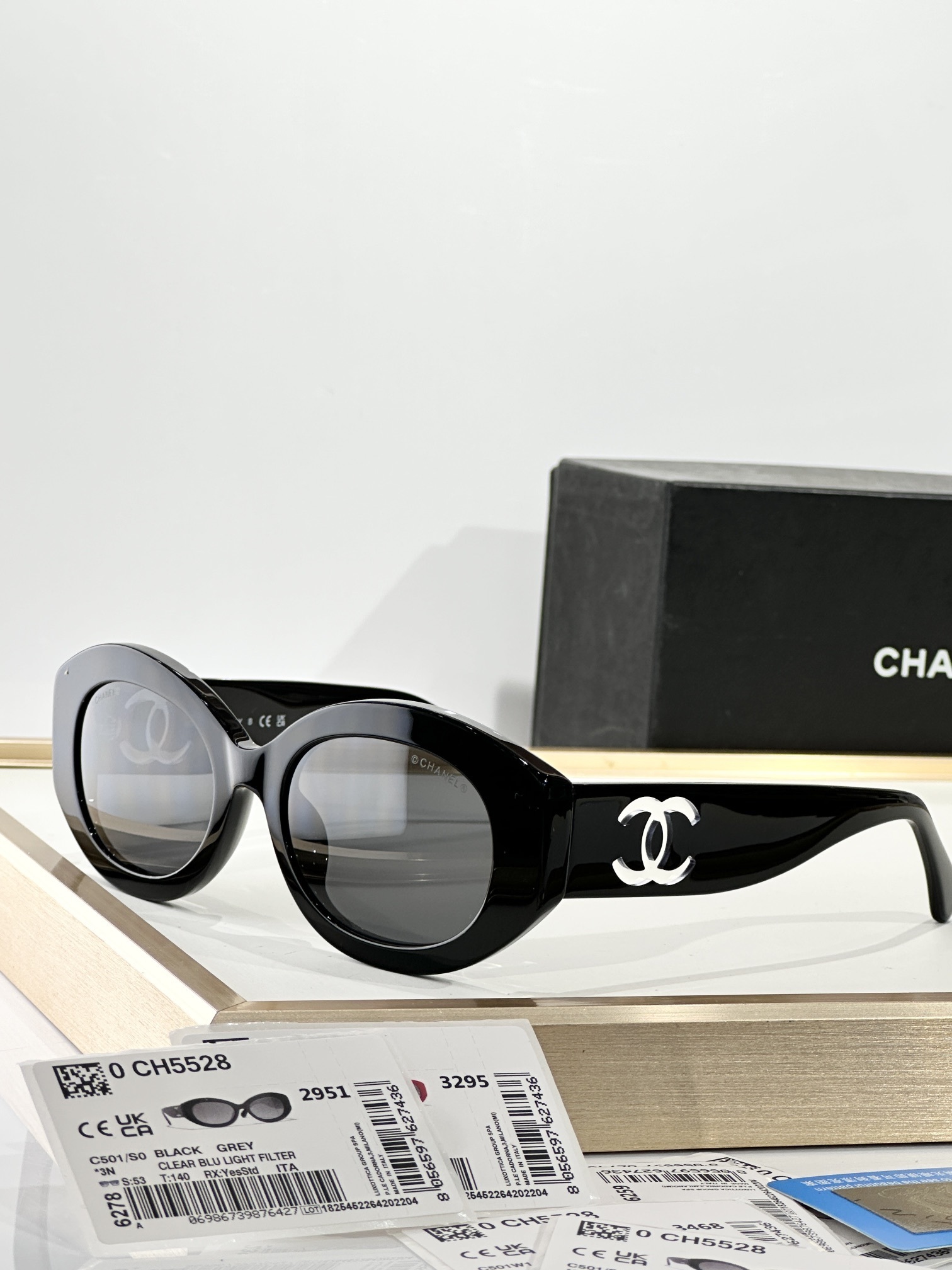 Chanel CH5528 Oval Sunglasses with Signature CC Logo