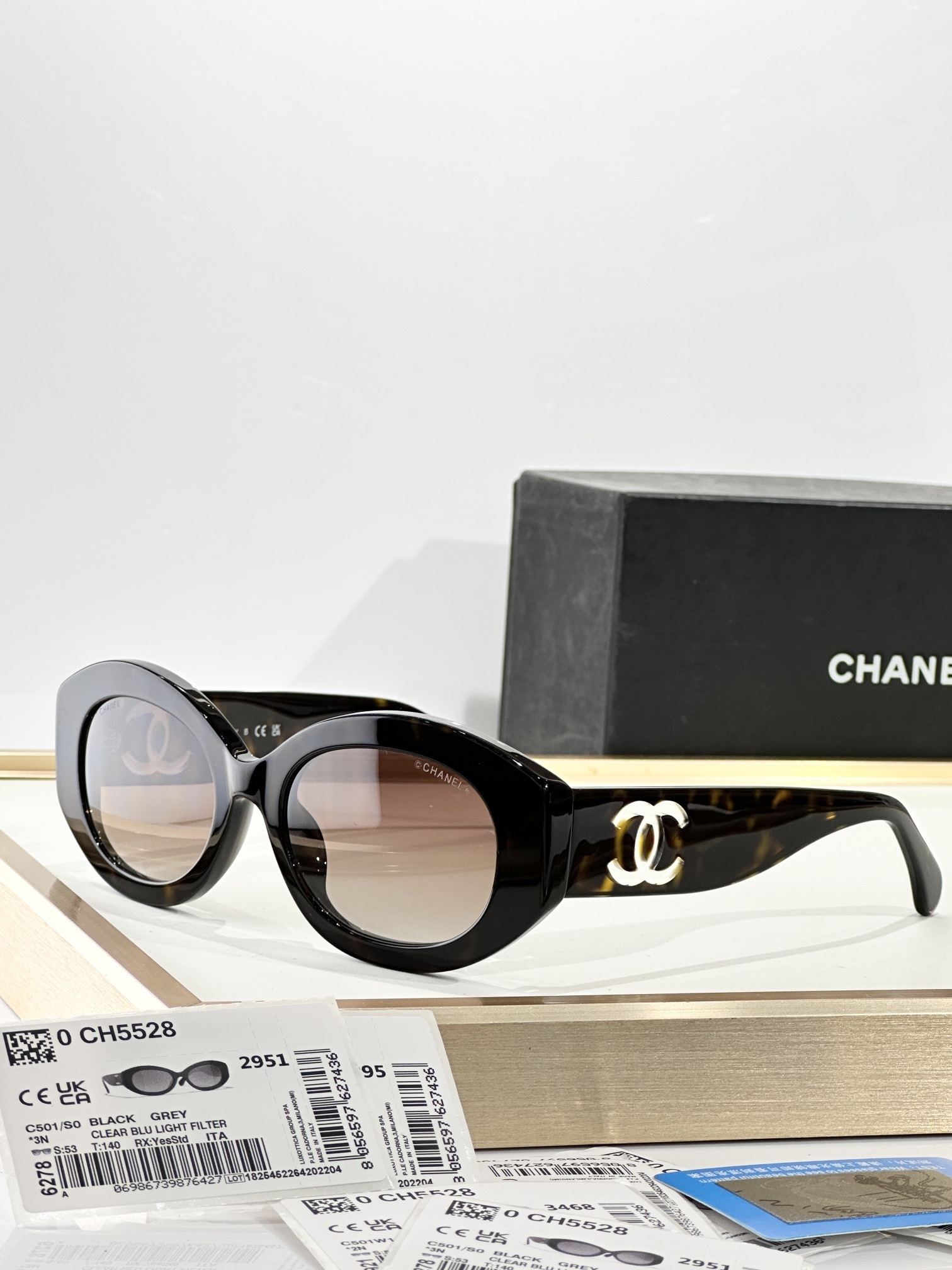 Chanel CH5528 Oval Sunglasses with Signature CC Logo