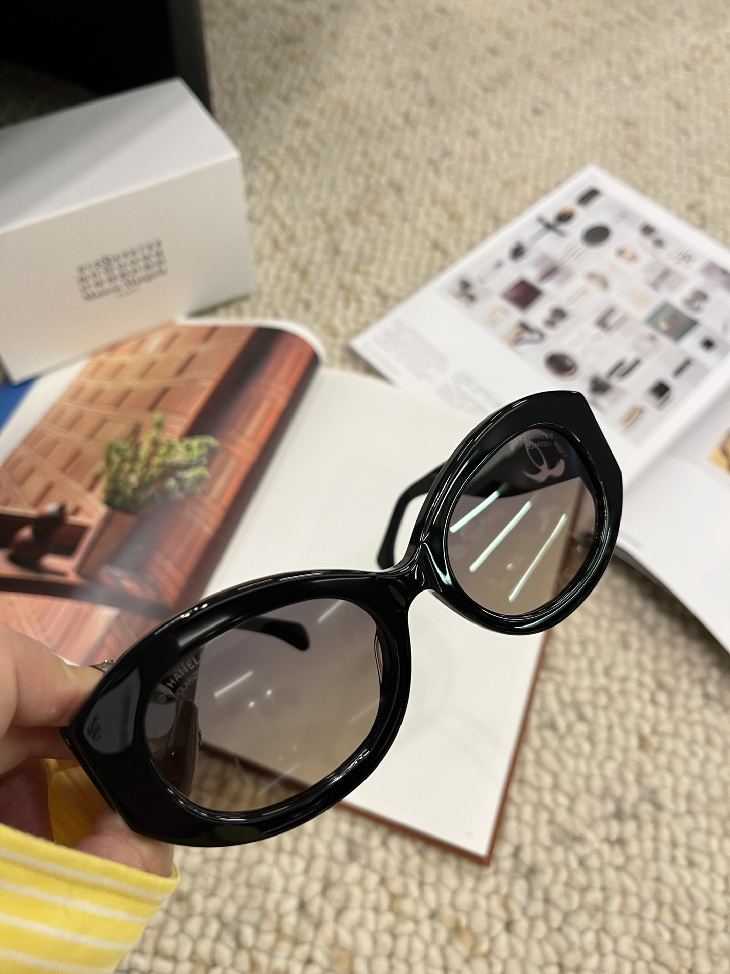 Chanel Black Oval Sunglasses with Signature CC Logo - Luxury Eyewear