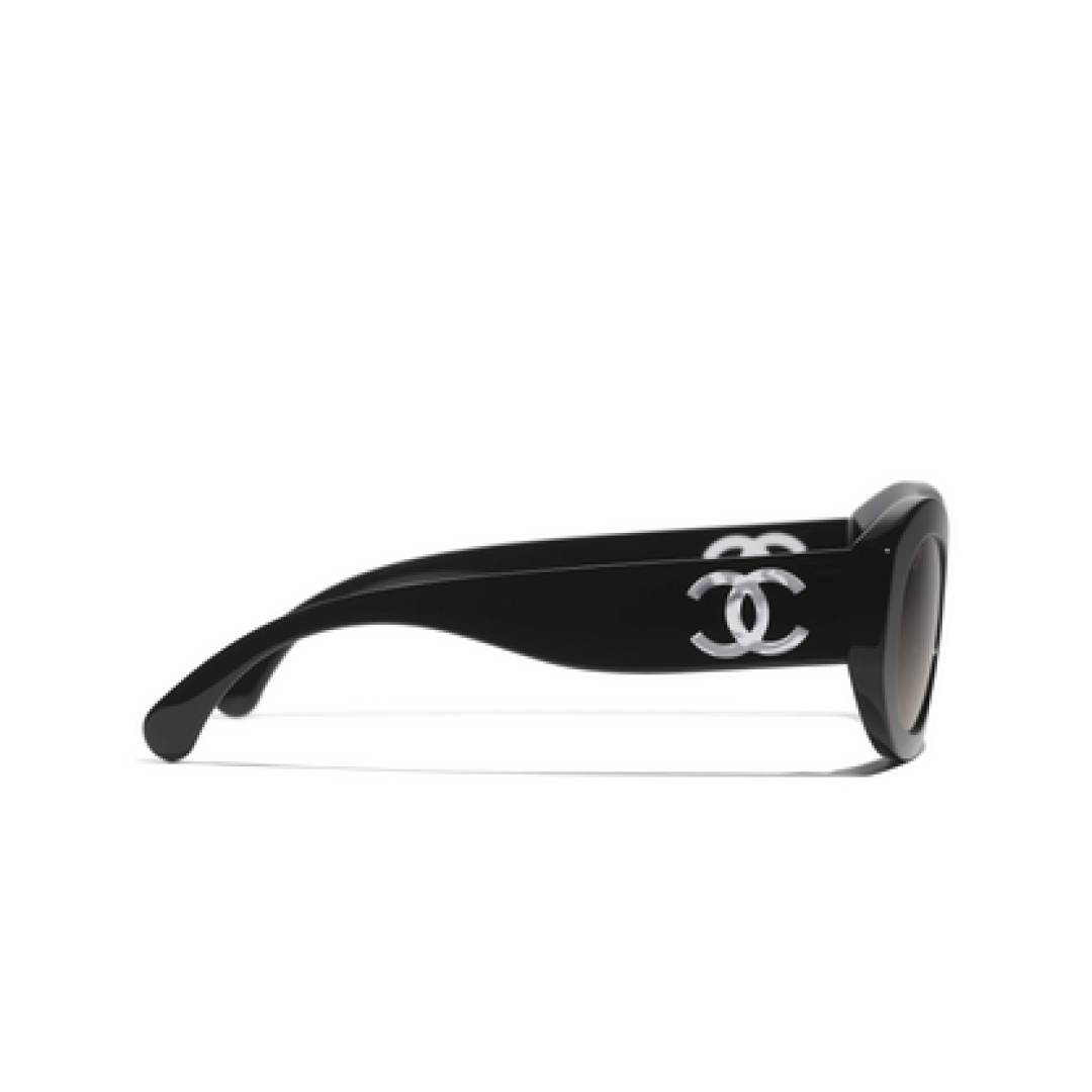 Chanel Luxury Oval Sunglasses with Polarized Gradient Lenses