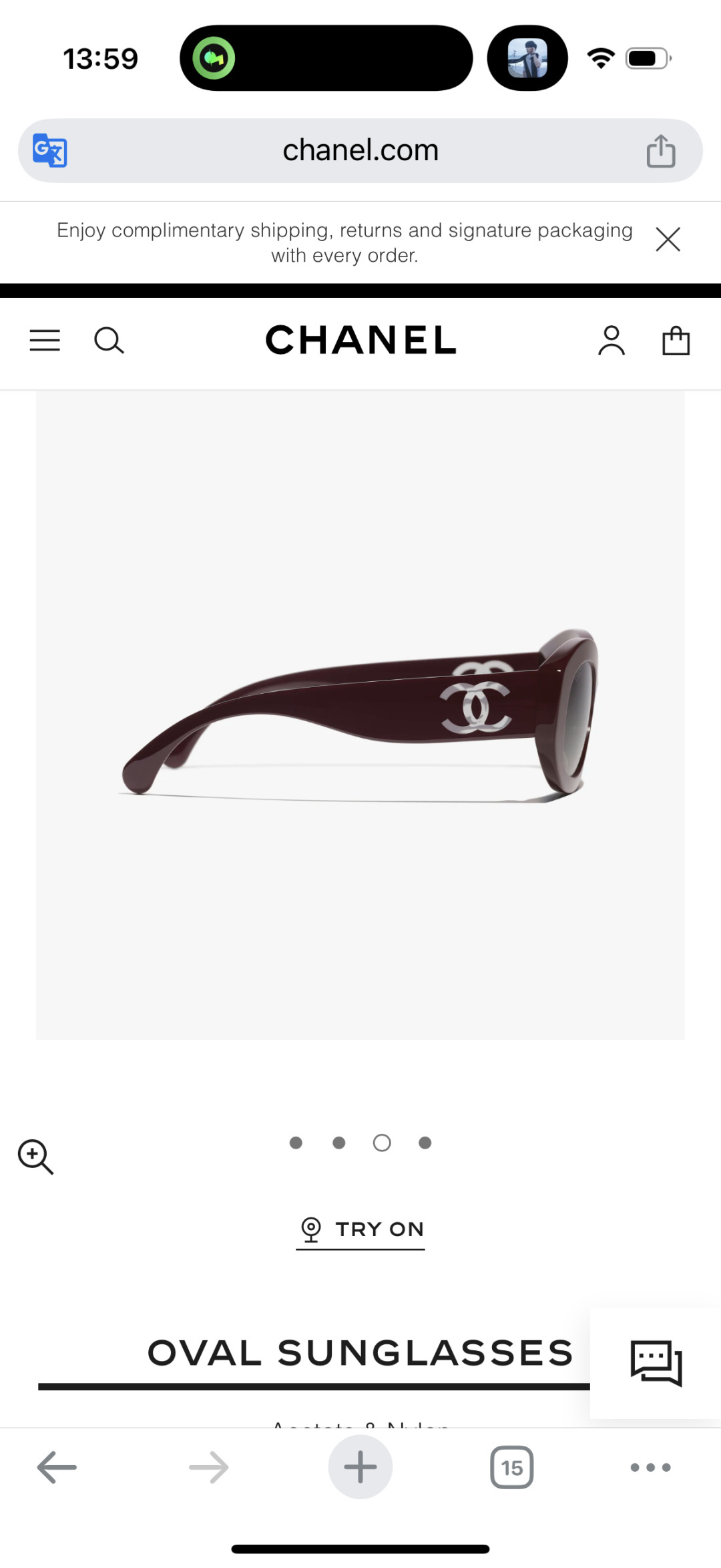Chanel Luxury Oval Sunglasses - Burgundy Acetate with Signature Logo
