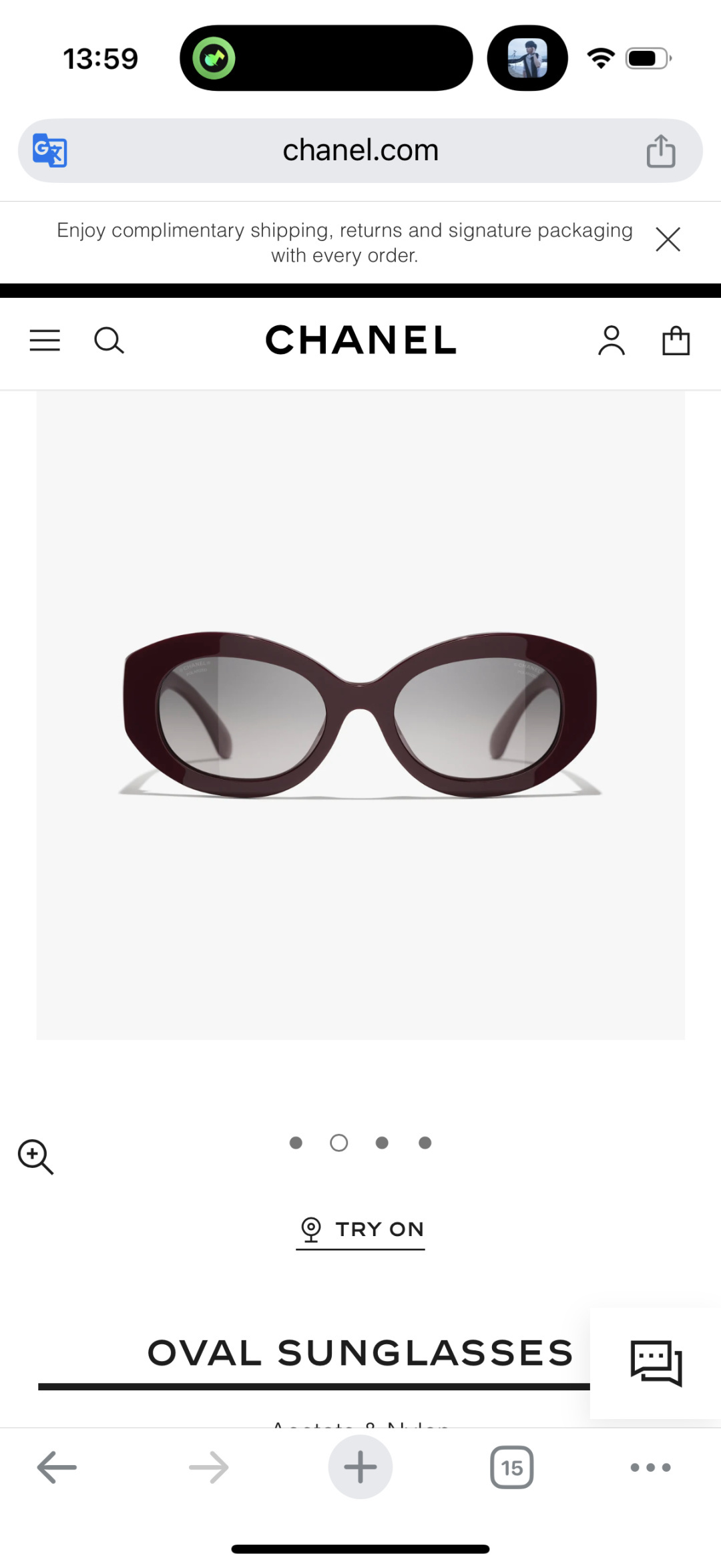 Chanel Luxury Oval Sunglasses - Burgundy Acetate with Signature Logo