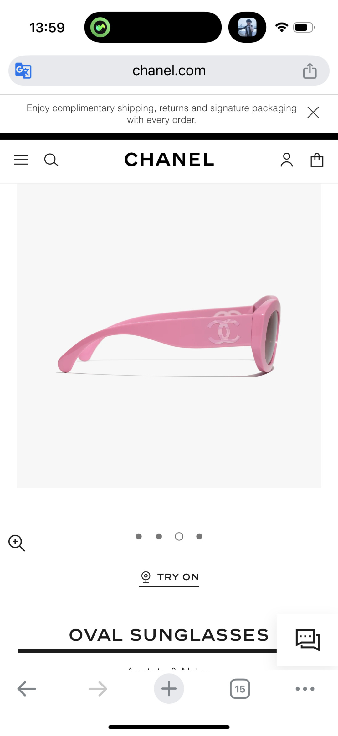 Chanel Red Oval Sunglasses with Iconic White CC Logo - Acetate