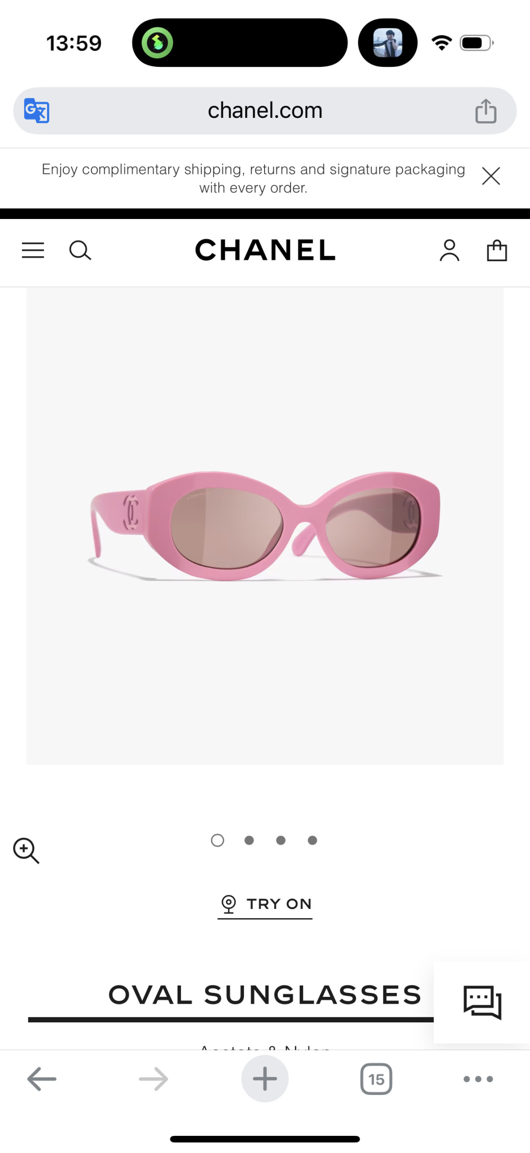 Chanel Red Oval Sunglasses with Iconic White CC Logo - Acetate