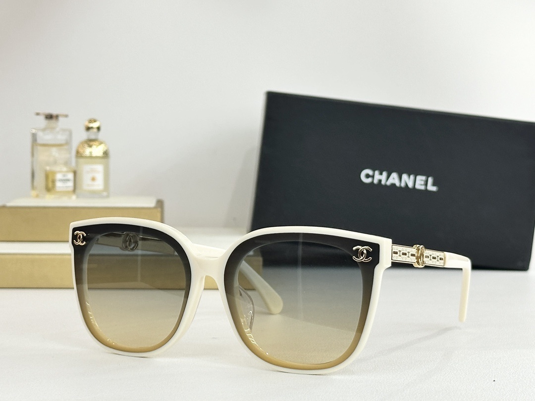 Chanel Women’s Luxury Butterfly Sunglasses with Gold CC Logo