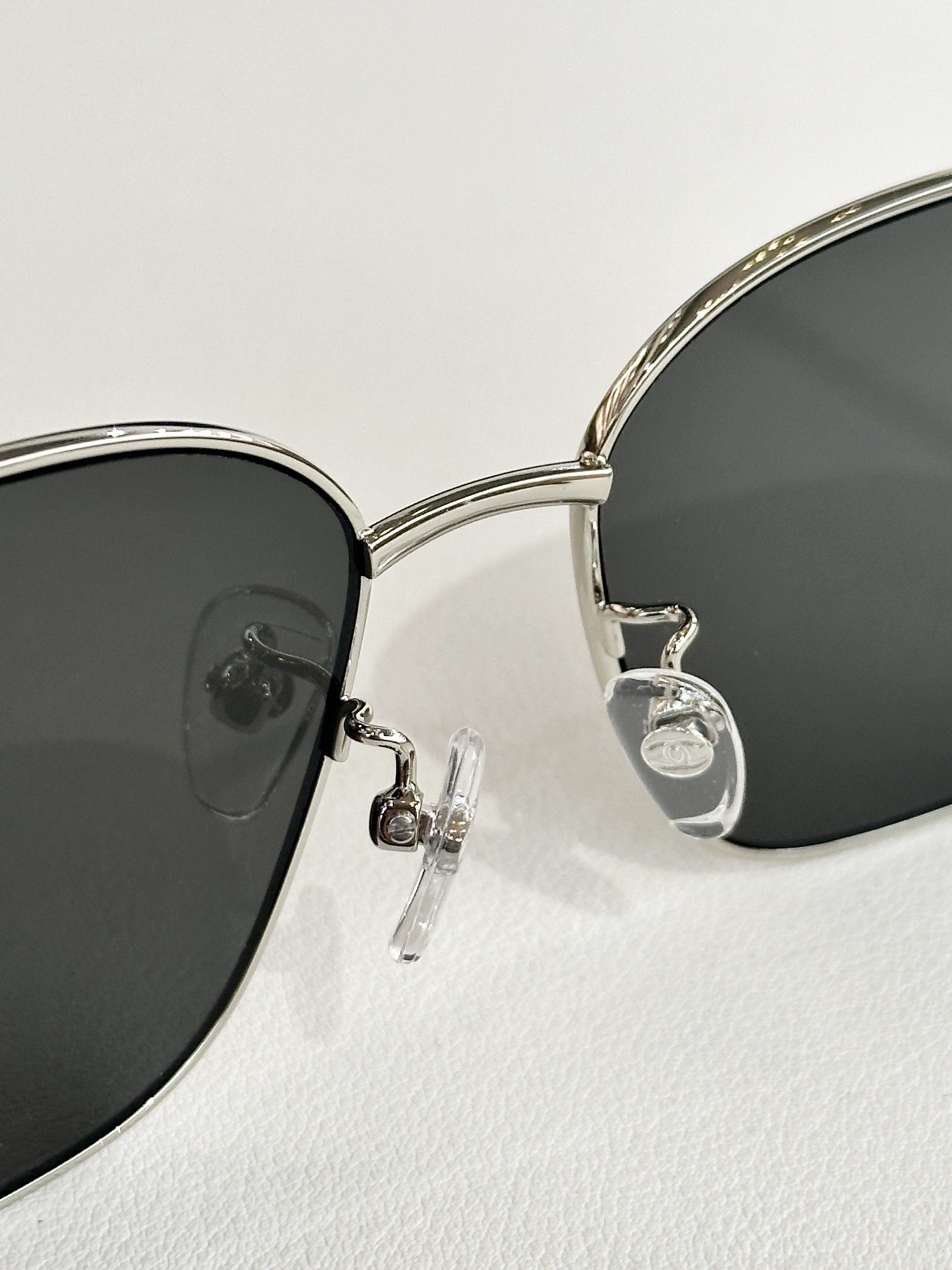 Chanel Oversized Square Metal Sunglasses - Elegant Chain Temples