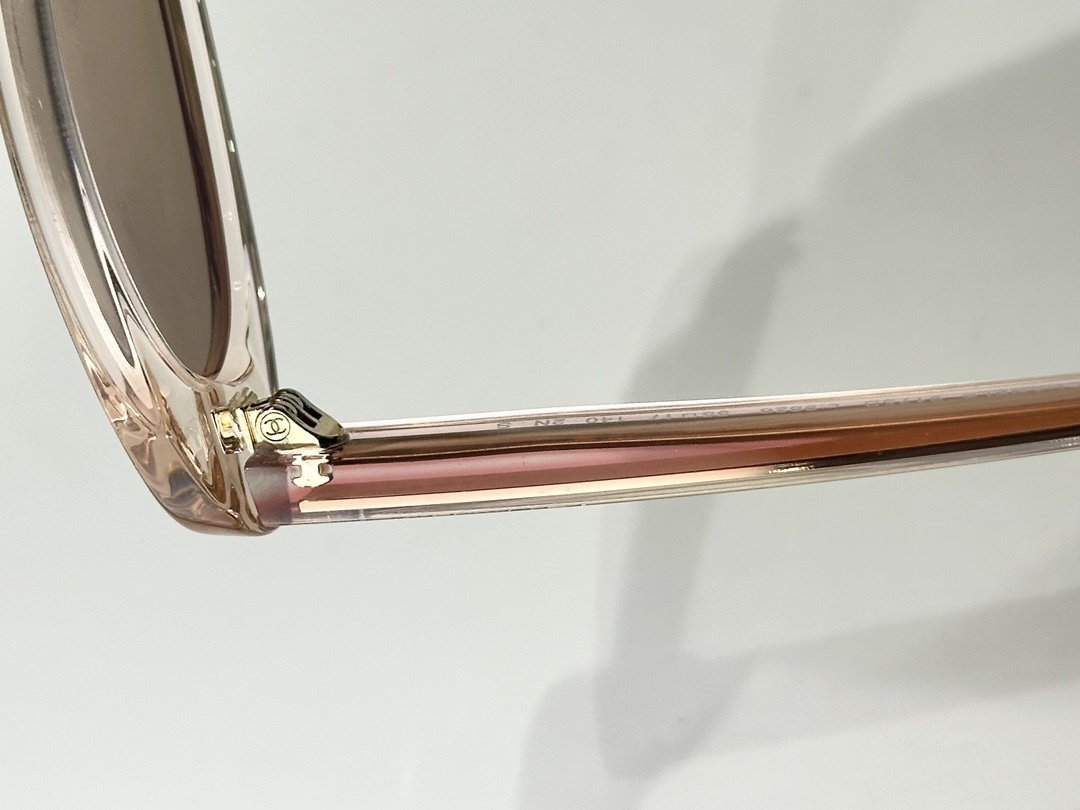 Chanel Luxury Oval Sunglasses in Light Pink with Gold Mirrored Lenses