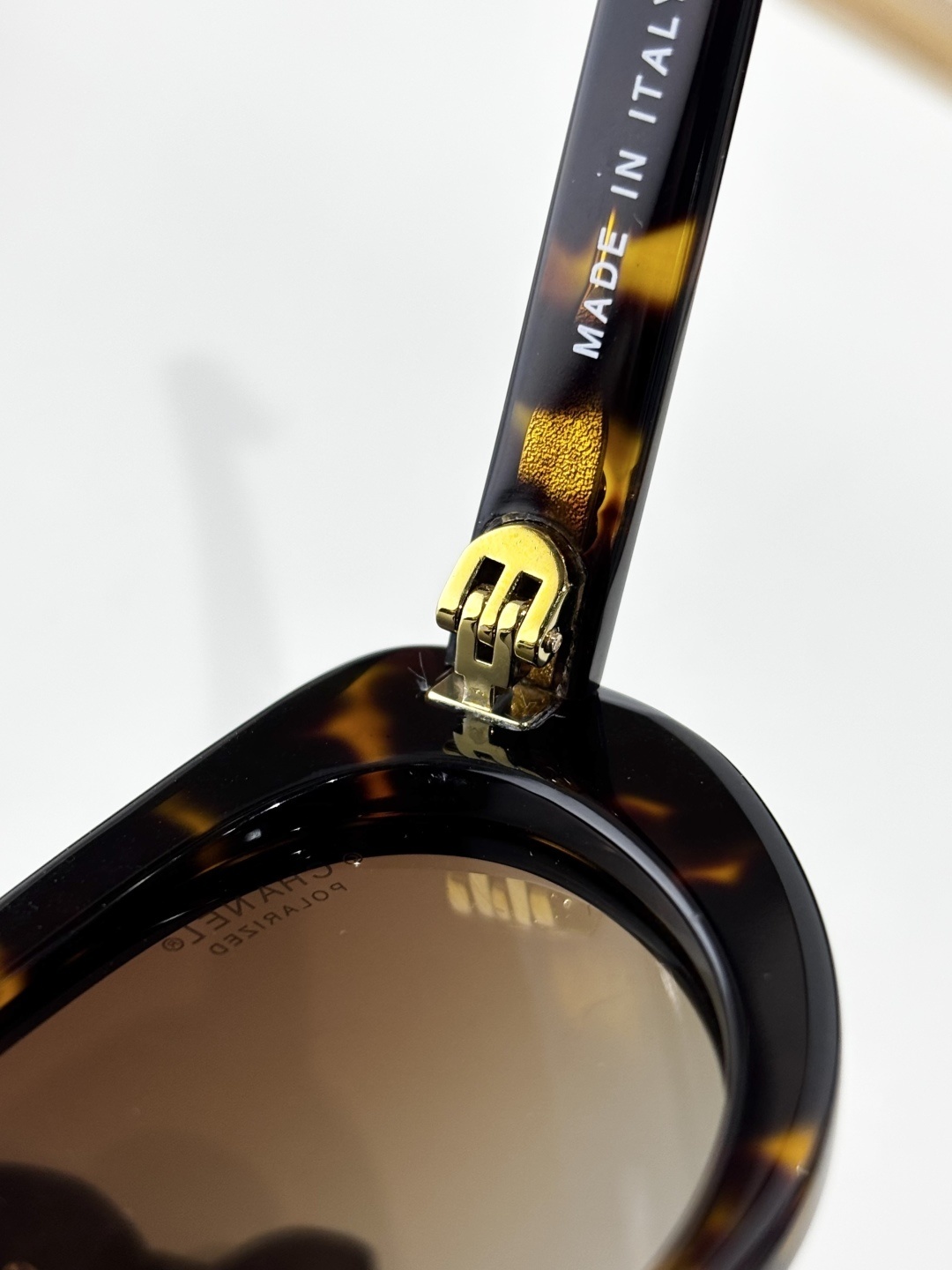 Chanel 9181Q Tortoise Polarized Sunglasses with Leather Bow Detail